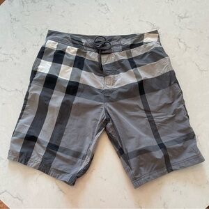 Burberry Brit 🩶 Men’s Swim Trunks in Gray Plaid Size L